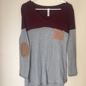 Color block sweater/Long sleeve